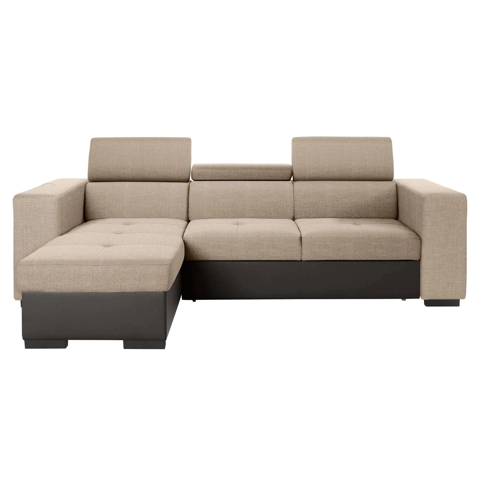 SofaGreen-Ecksofa-mit-Regal-und-USB-Anschluss-inkl.-Bettfunktion-und-Bettkasten-Bezug-Kunstleder-SOFTLUX-Struktur-grob-Farbe-dunkelbraun-beige-2-scaled-1.webp